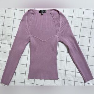 Missguided Petite Long Sleeve Top - Lilac | Sz: US 2/4